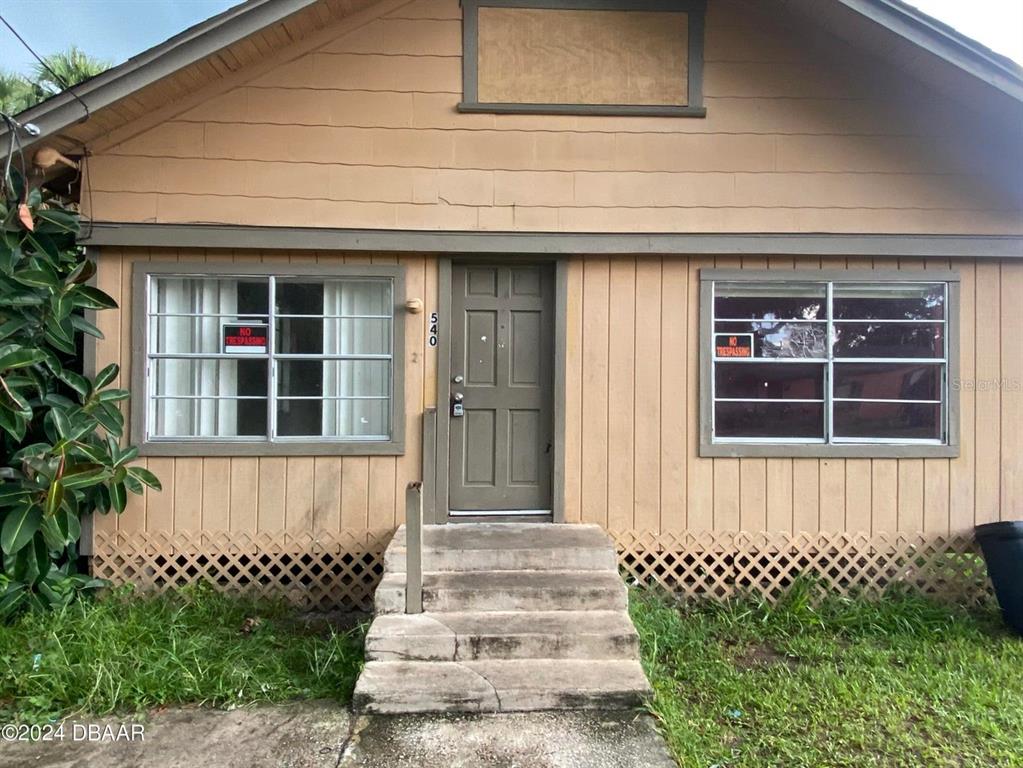 a front view of a house