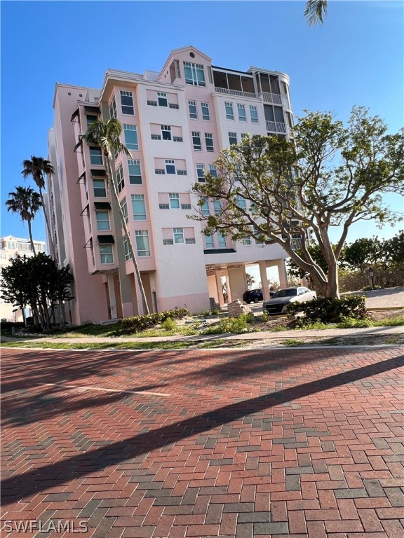 a front view of a building