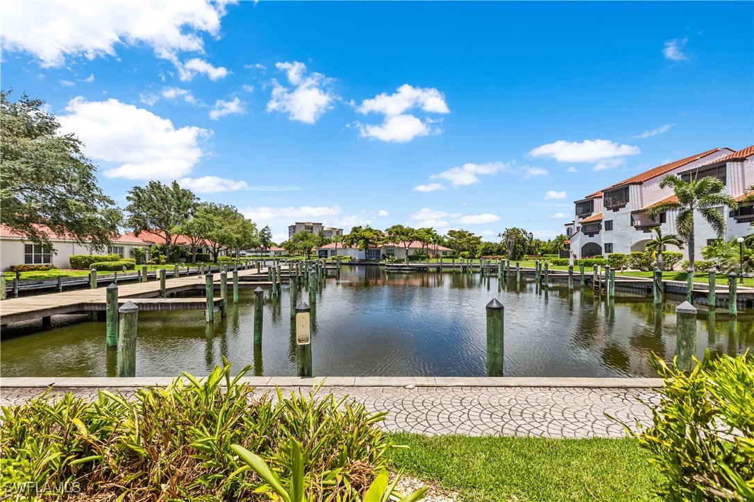 a view of a lake with houses