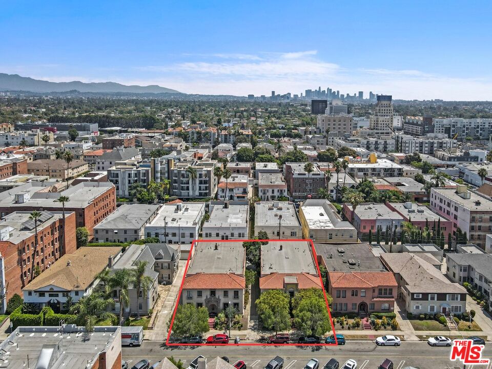 an aerial view of a city