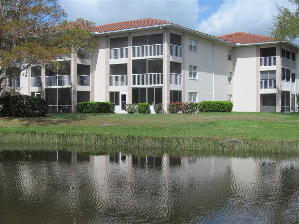 view of condo from across the pond