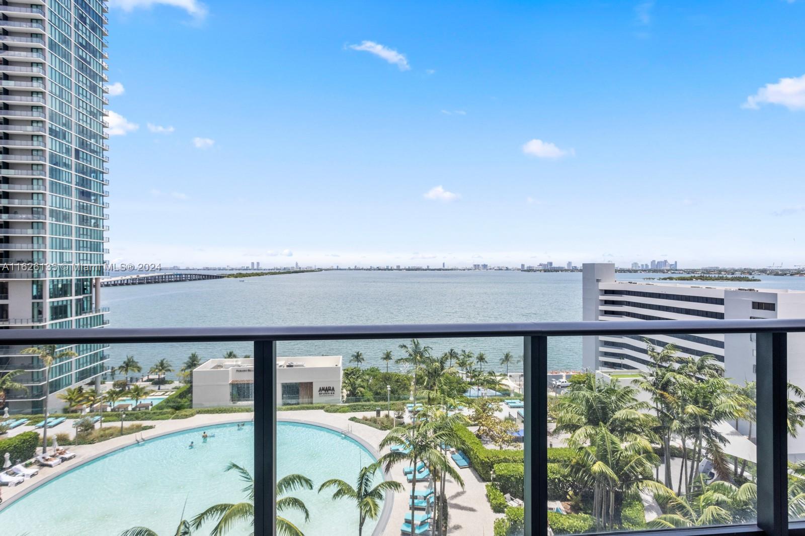 a view of a balcony with an outdoor space