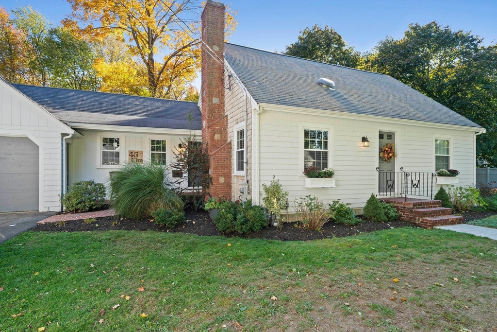 a view of a house with garden