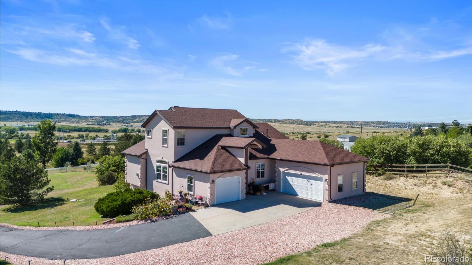 an aerial view of a house