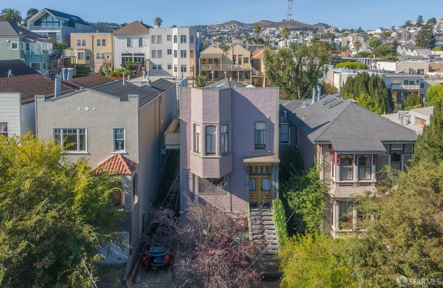 a aerial view of multiple houses