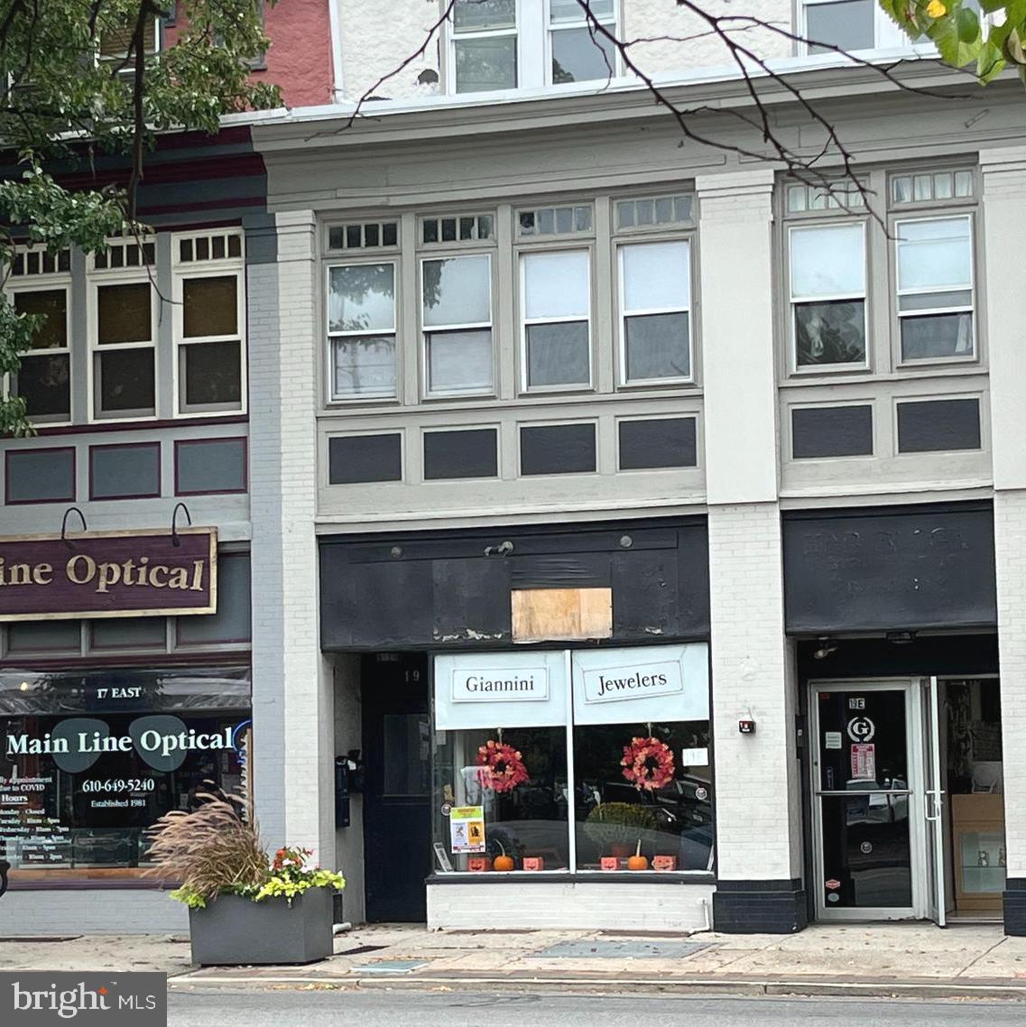 a view of a building that has a sign on it