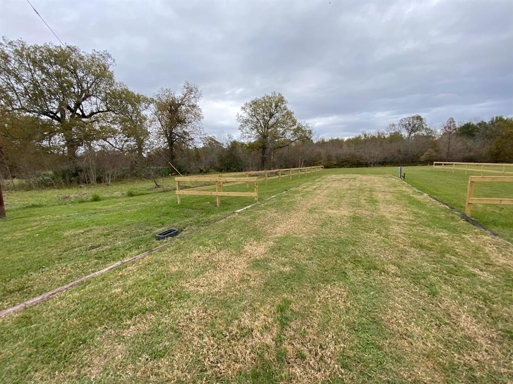 a view of a field with clear sky