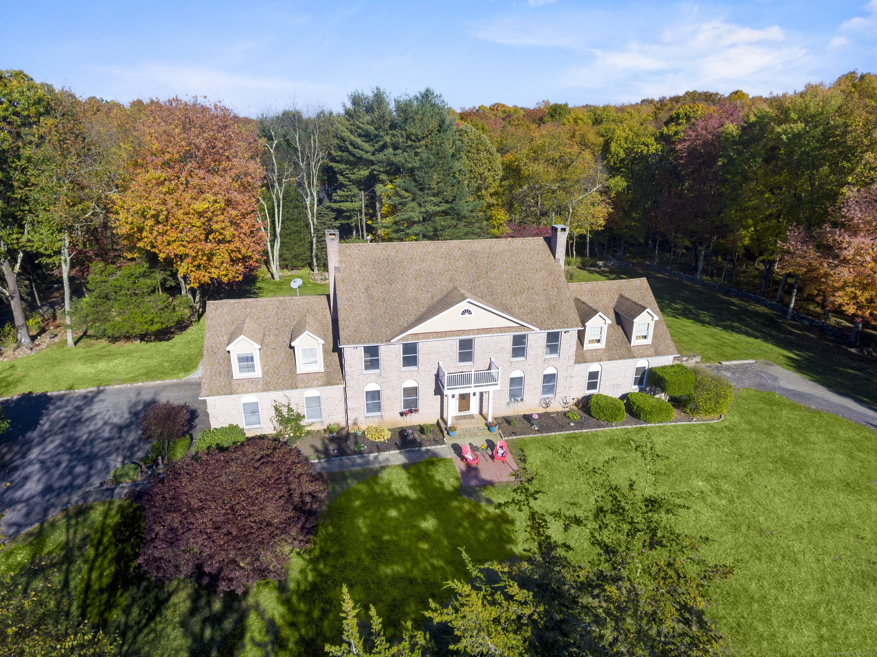 an aerial view of a house