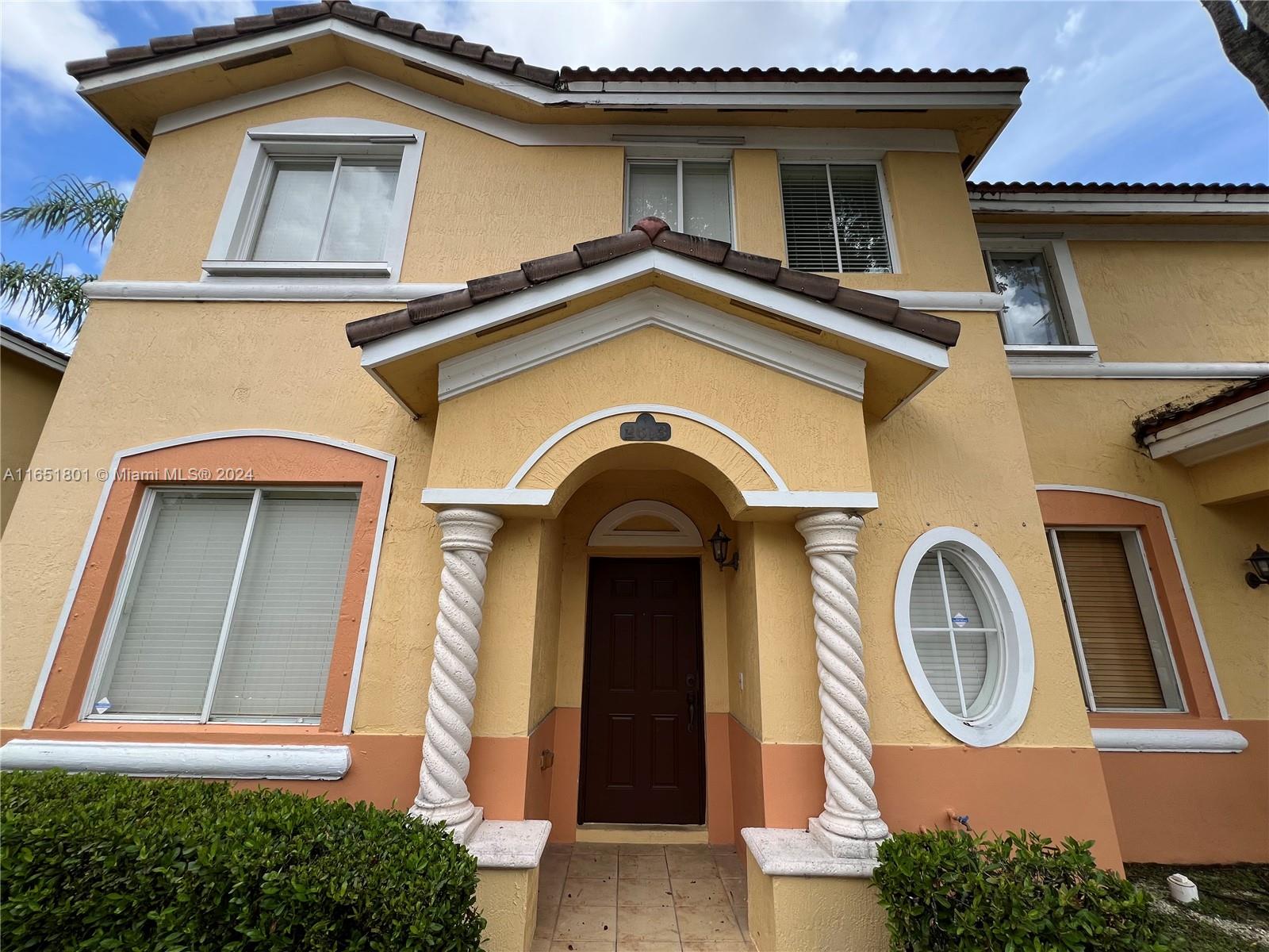 a front view of a house