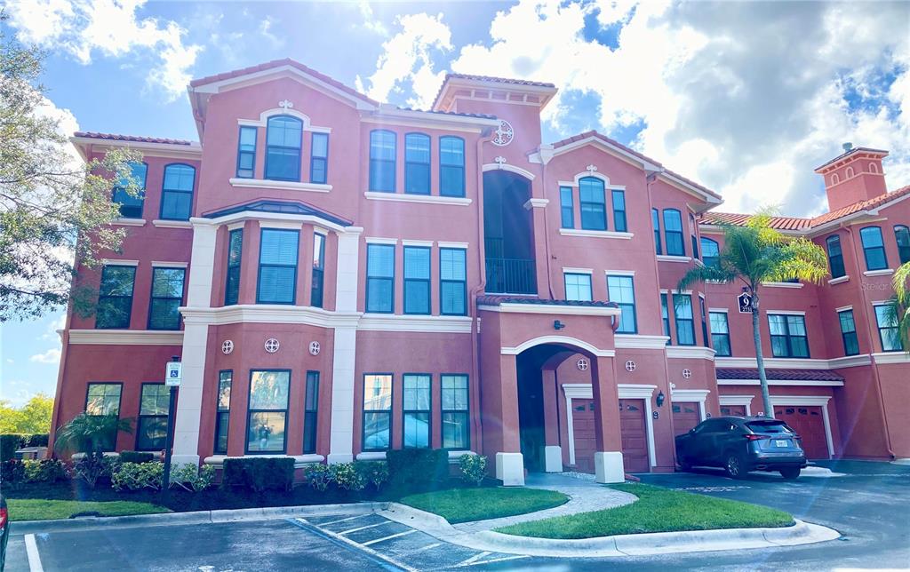 a front view of a multi story residential apartment building