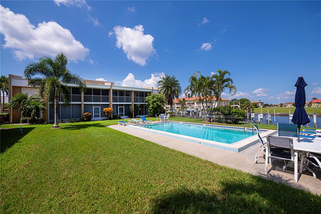 a view of a house with a swimming pool