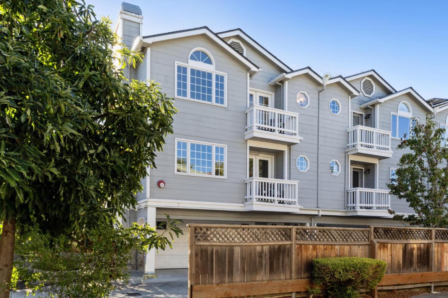 a front view of a house with a balcony