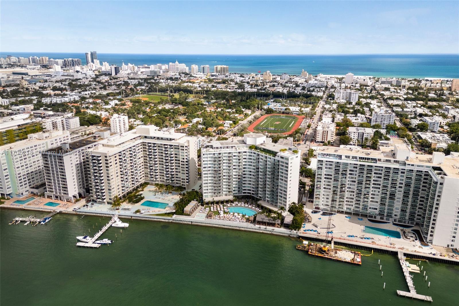 a view of a city with ocean