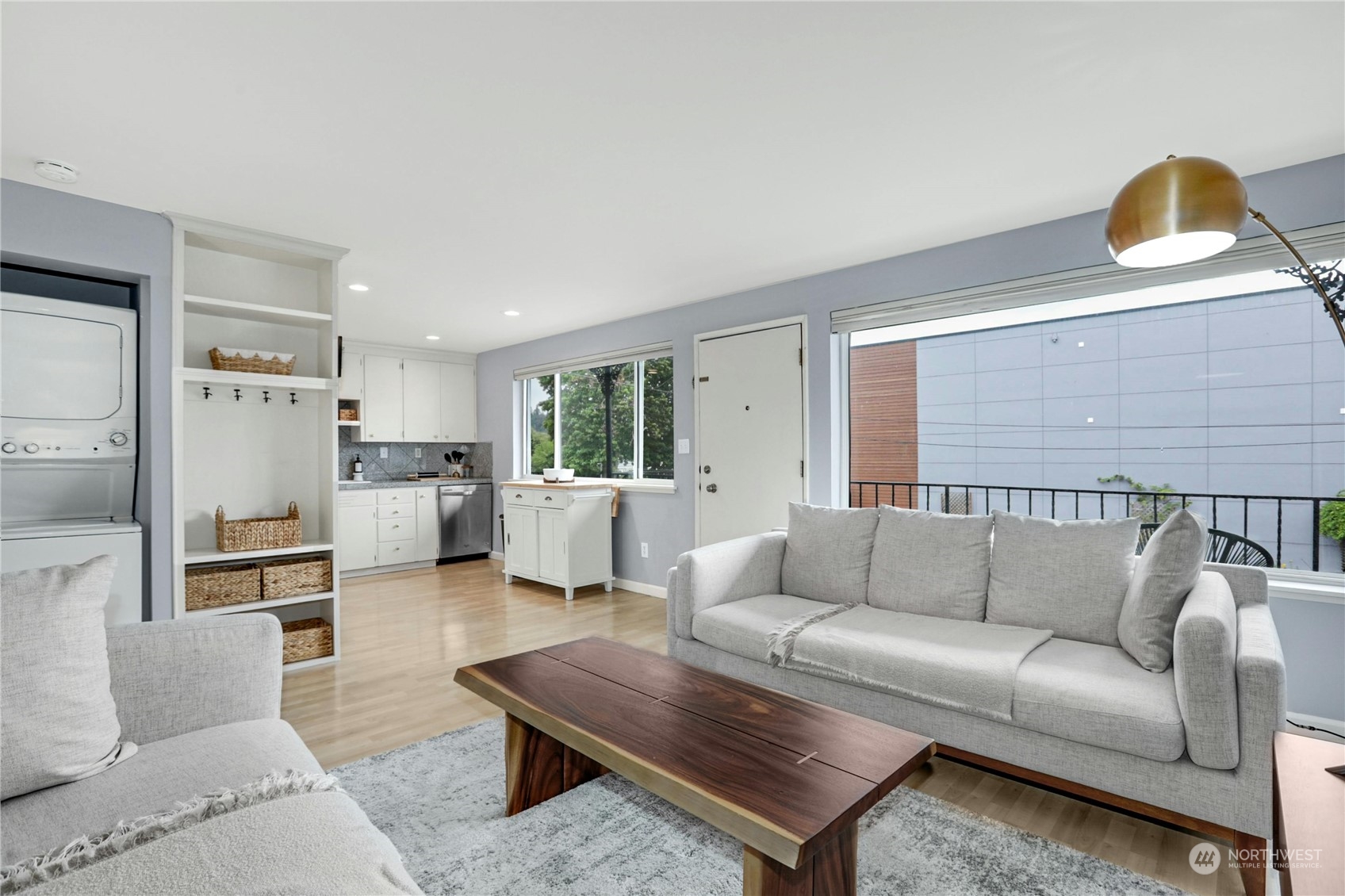 a living room with furniture and a couch