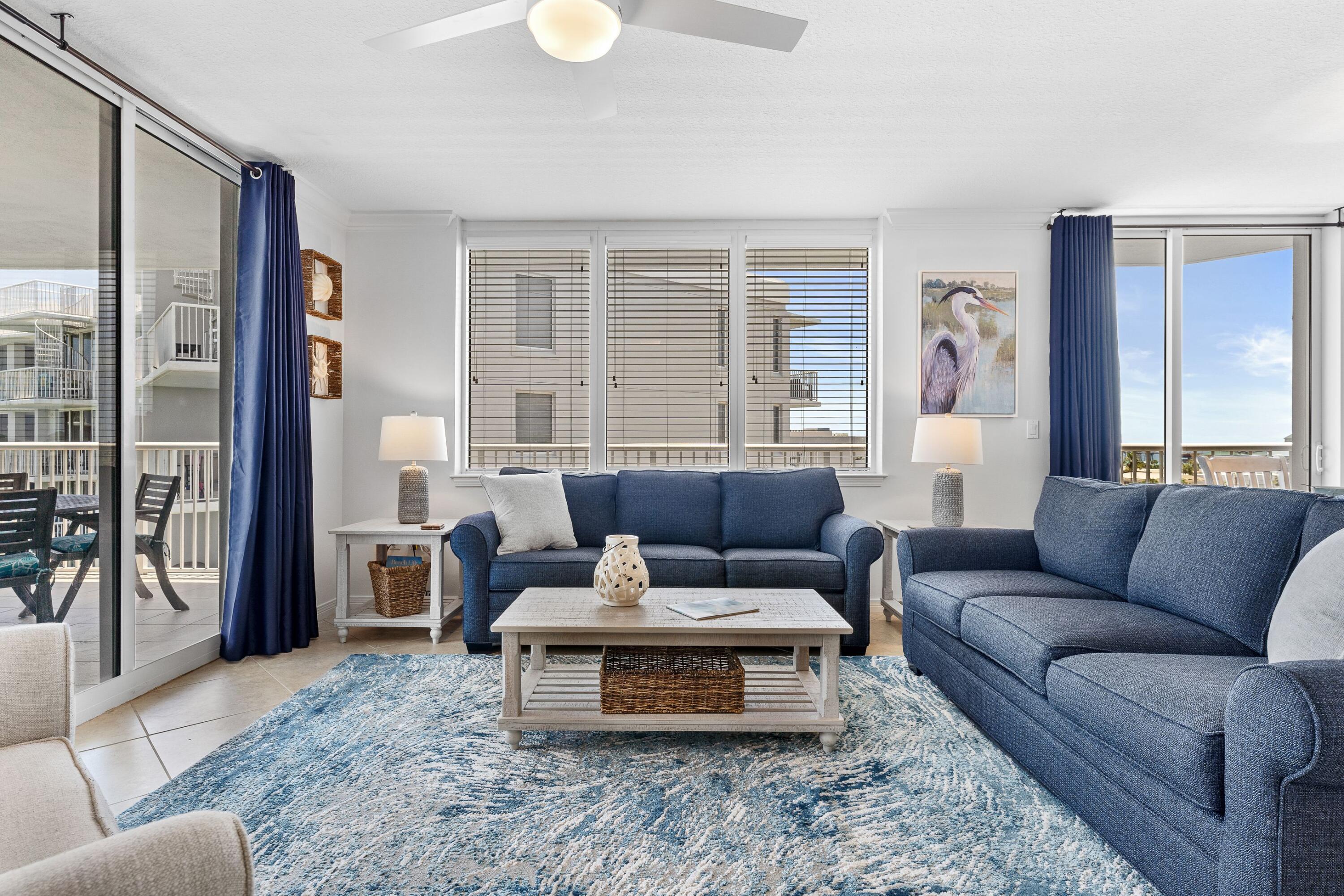 a living room with furniture and a couch