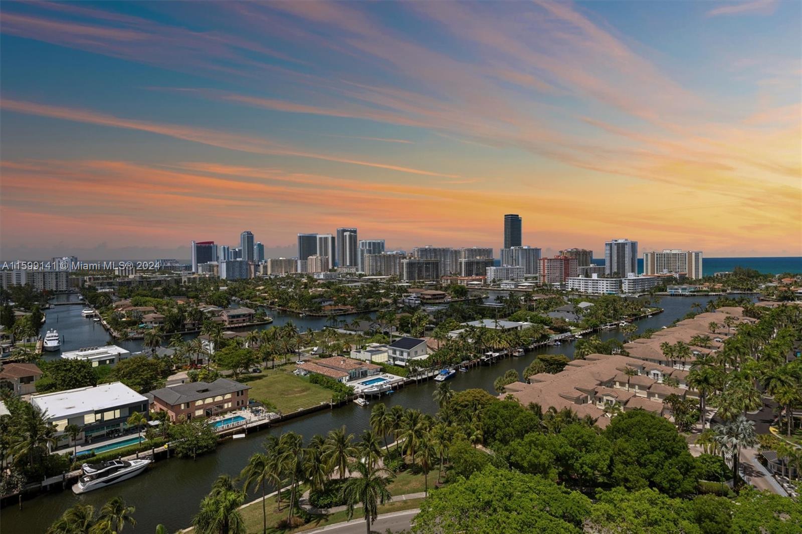 a city view with tall buildings