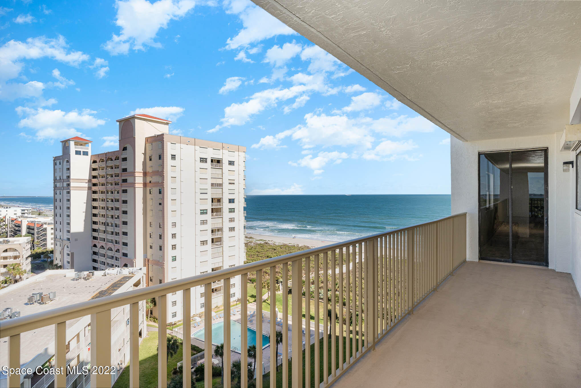 a view of balcony with city view