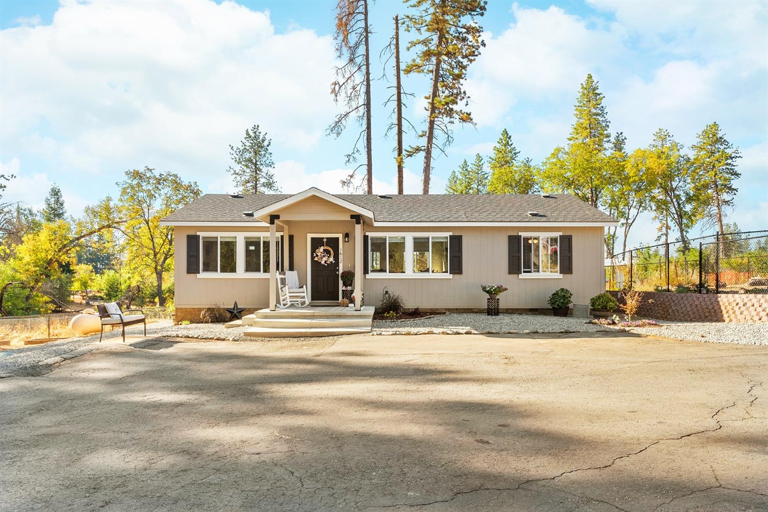 a view of a house with a patio