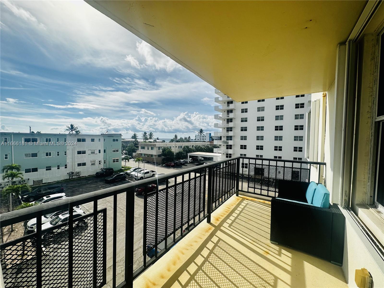 a view of balcony with city view