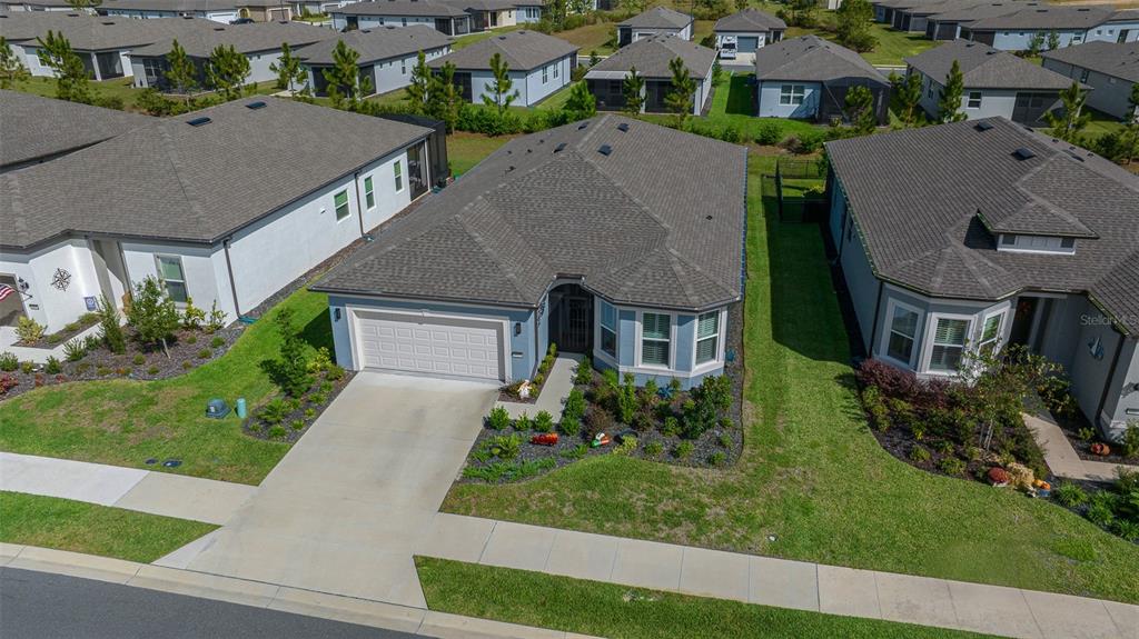 an aerial view of a house