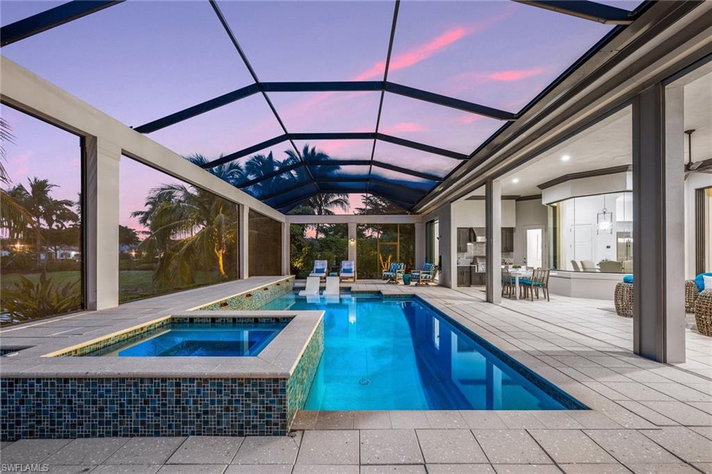 a outdoor space with lots of tables and chairs