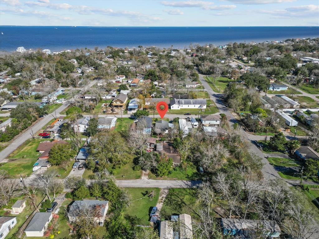 a view of city and green space