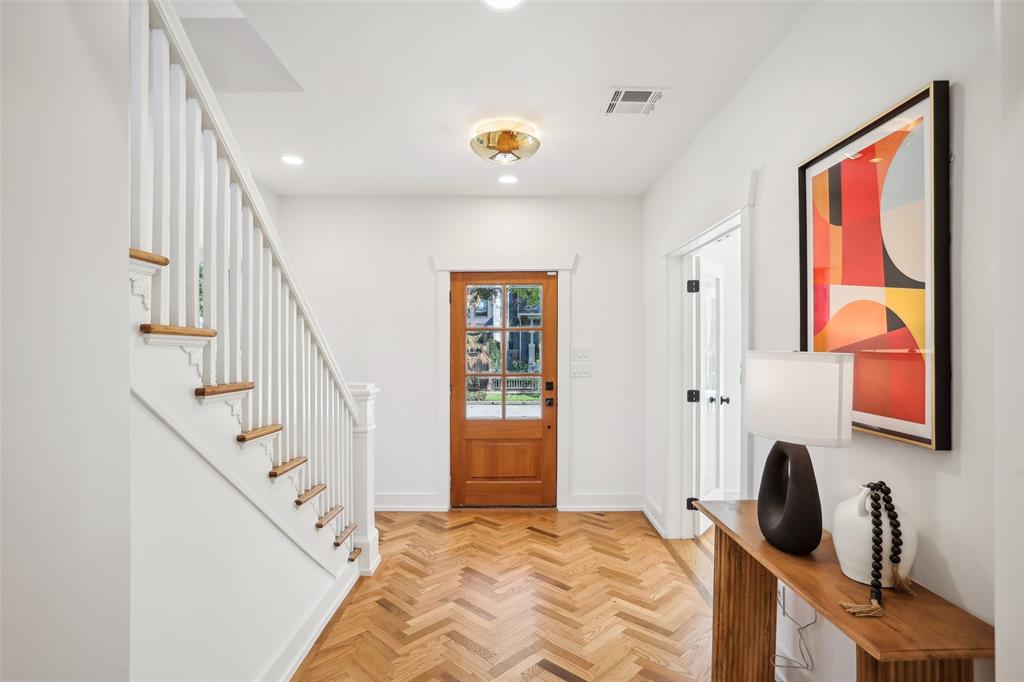 a view of a hallway with workspace