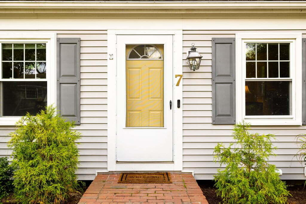 a view of a entryway door front of house