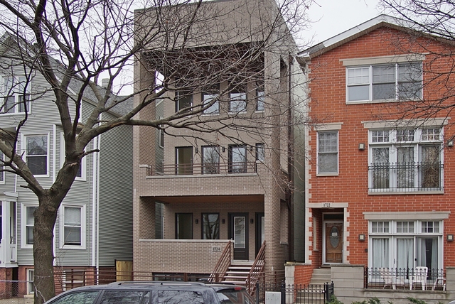 a view of a building with a large windows