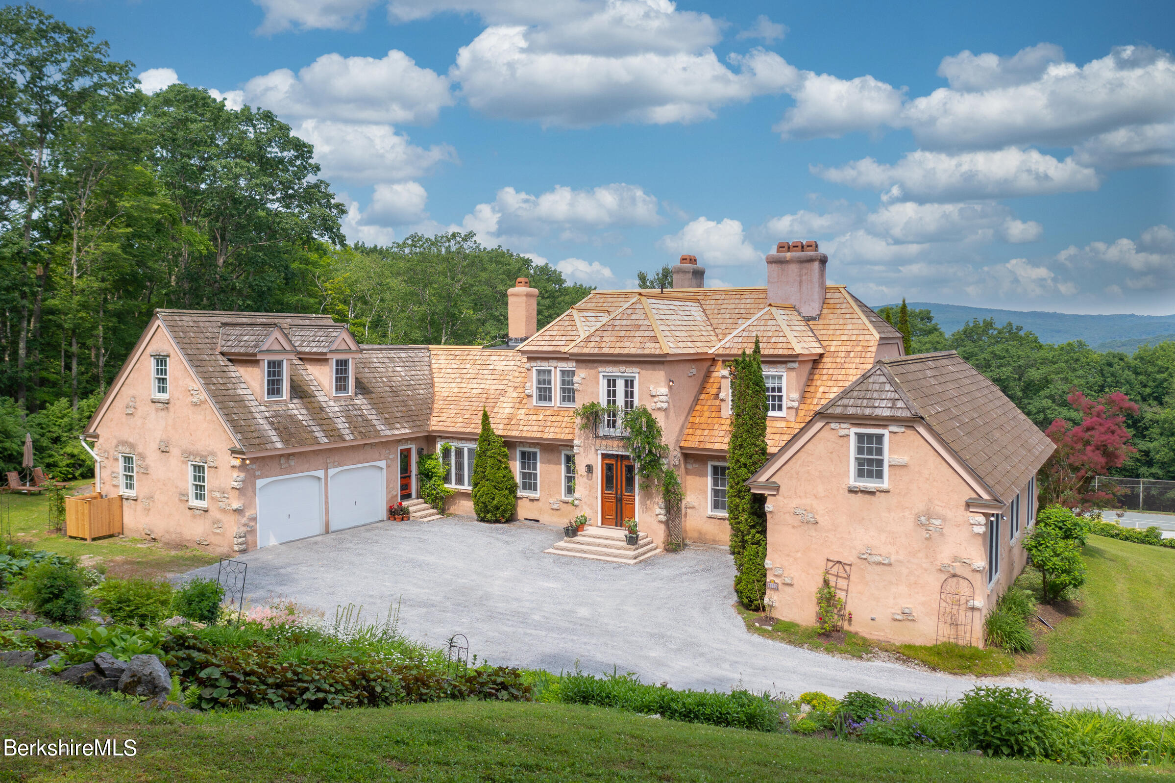 an aerial view of a house