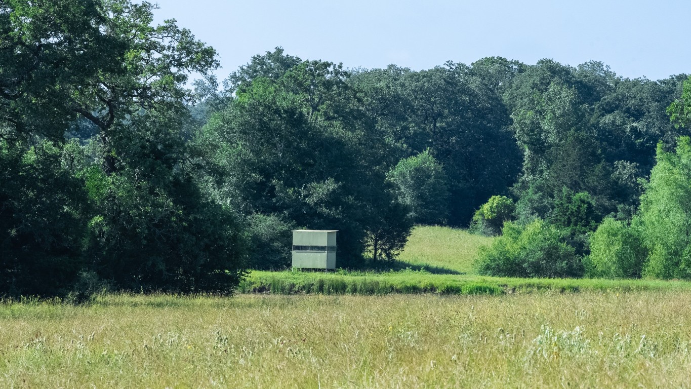 Deer blind and pond