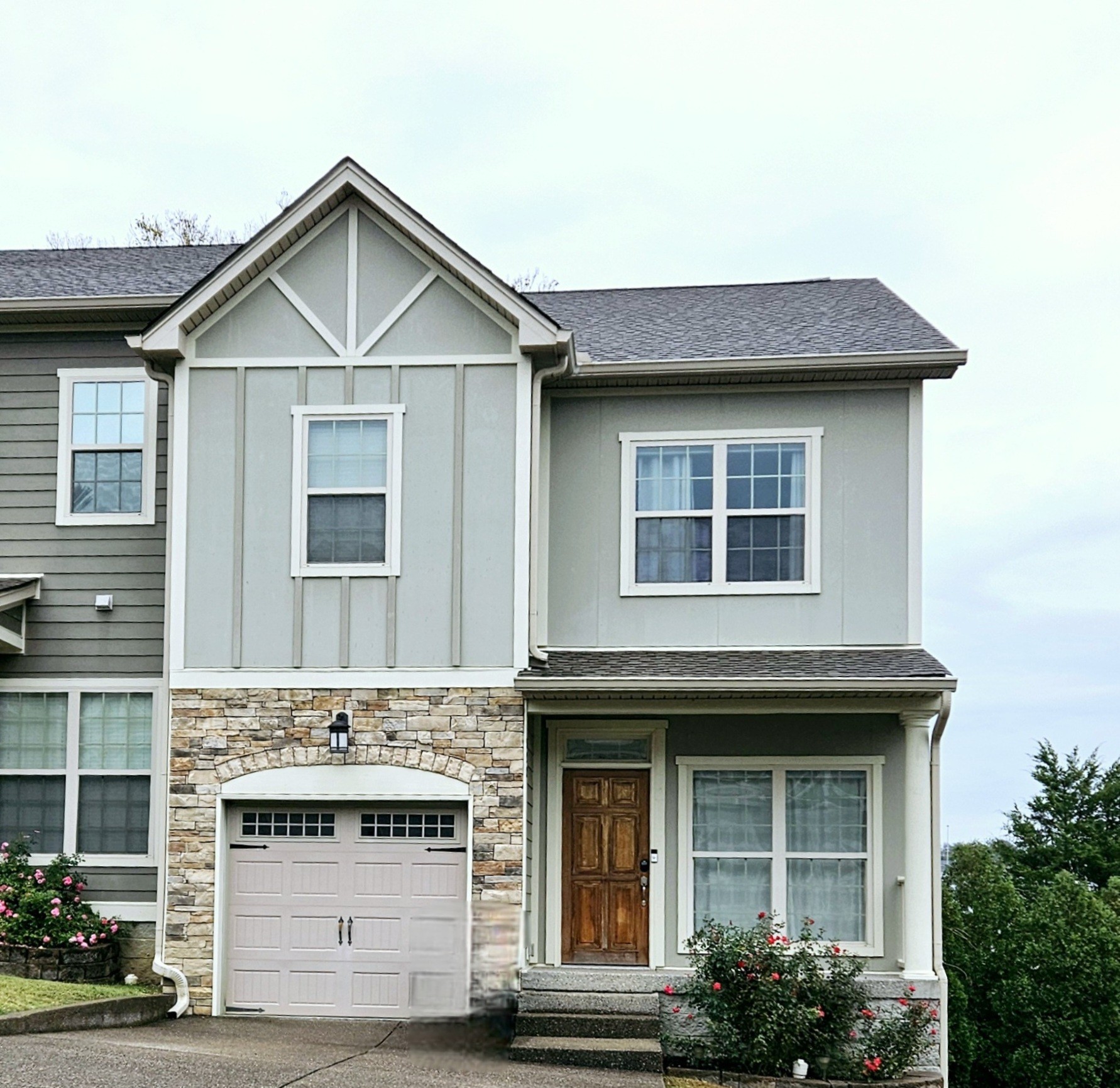 a front view of a house