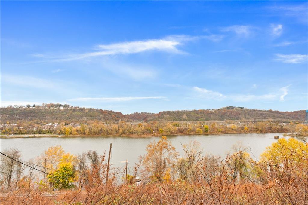 a view of lake and mountains