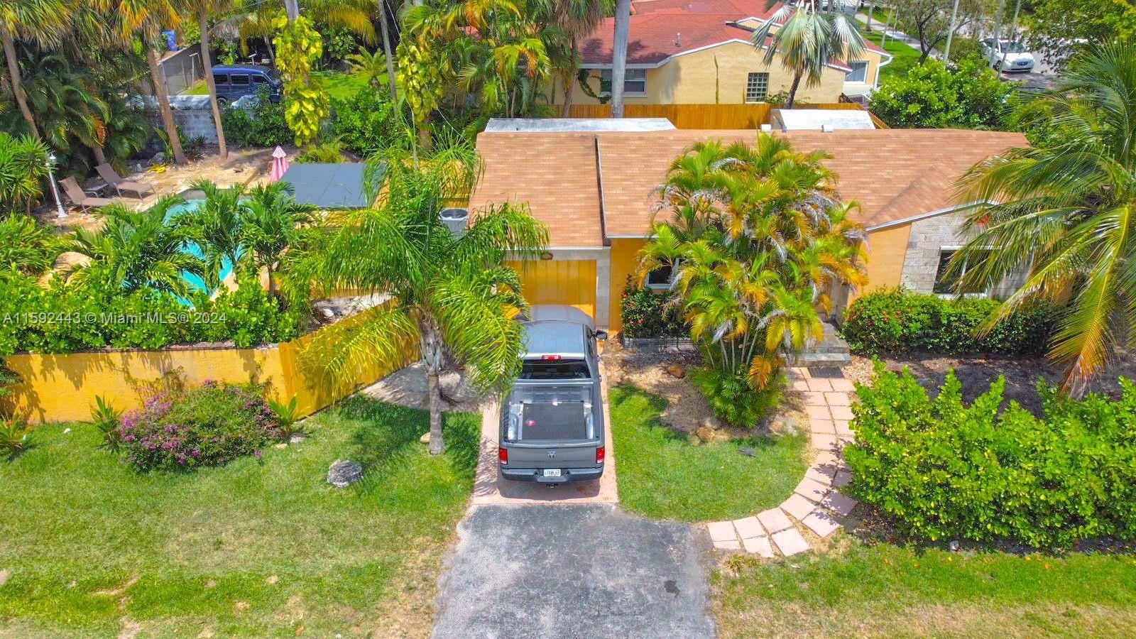 an aerial view of a house