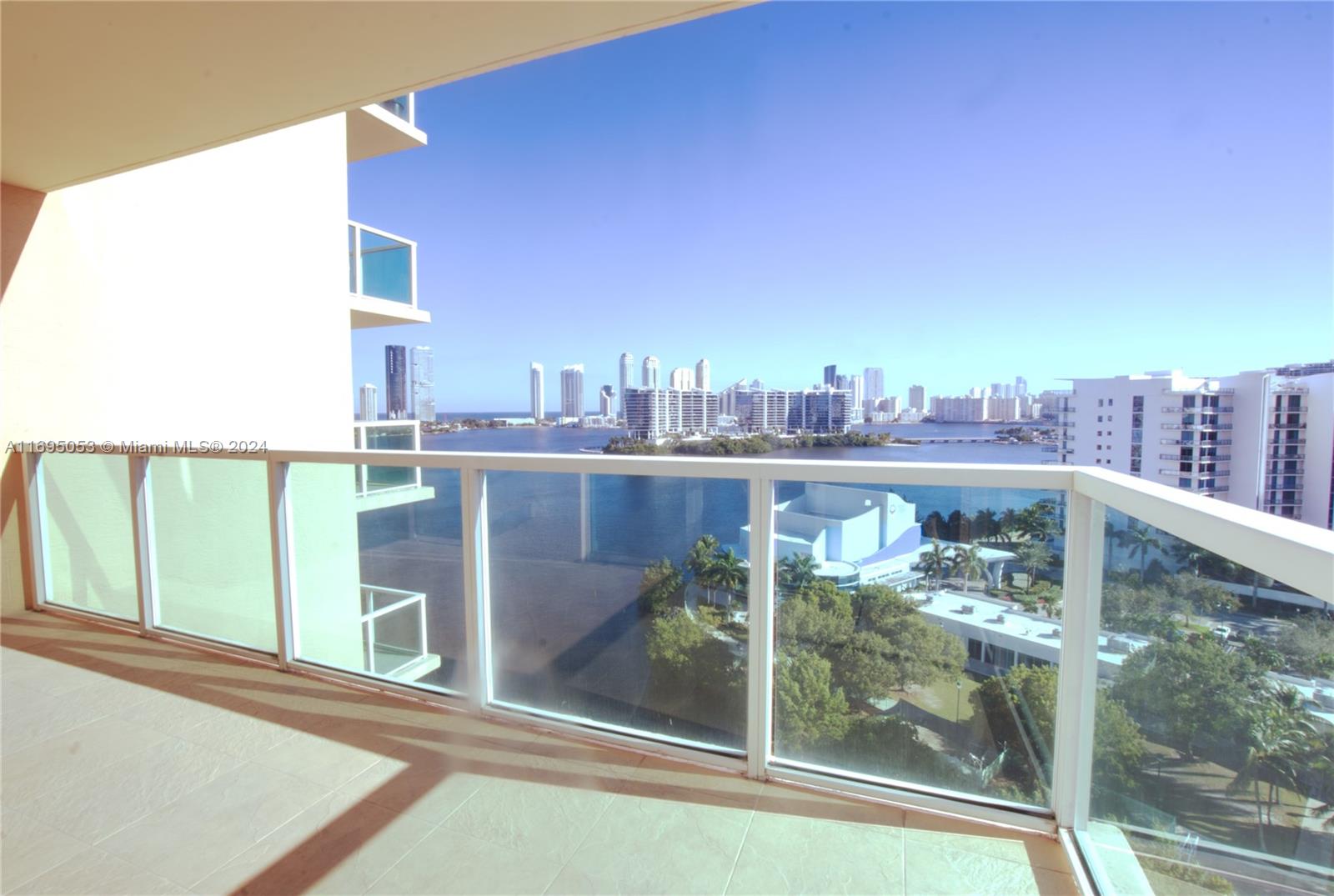 a view of a balcony with an outdoor space