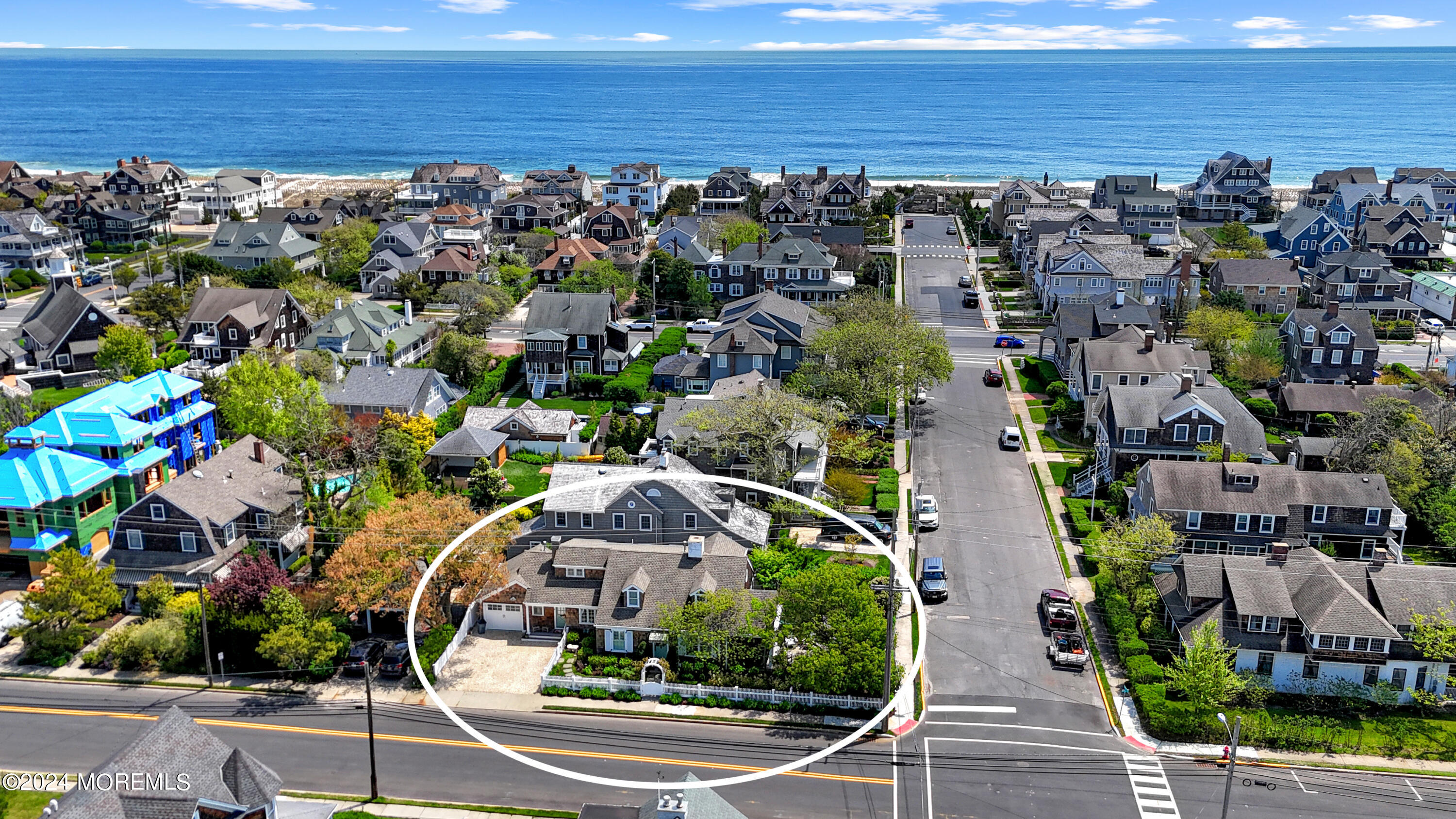 an aerial view of multiple house