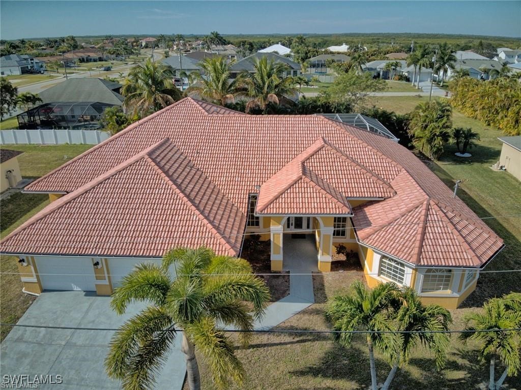 an aerial view of a house