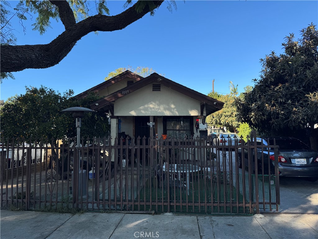 a front view of house with a garden