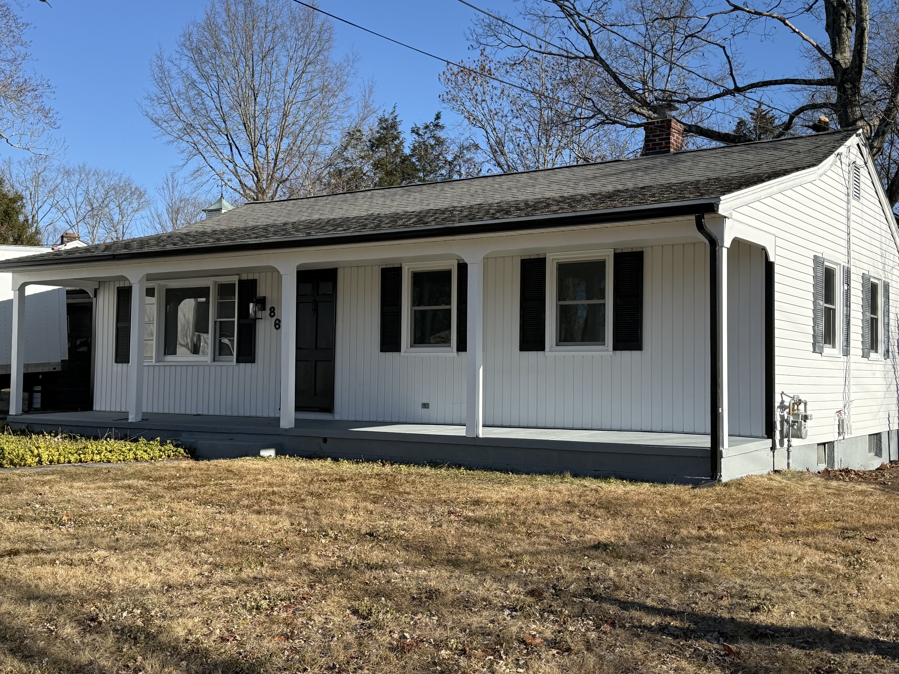 a front view of a house