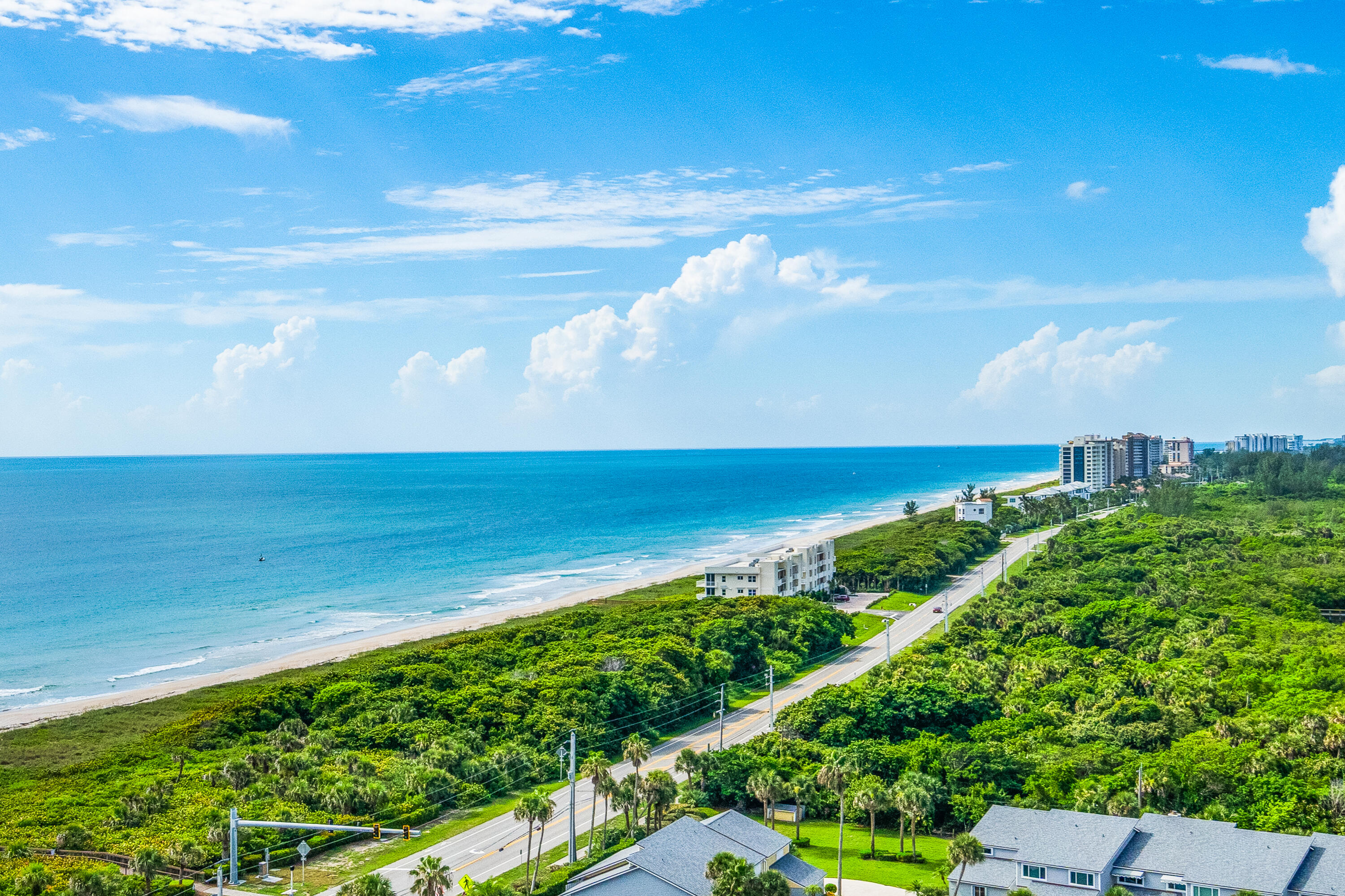 a view of an ocean and beach