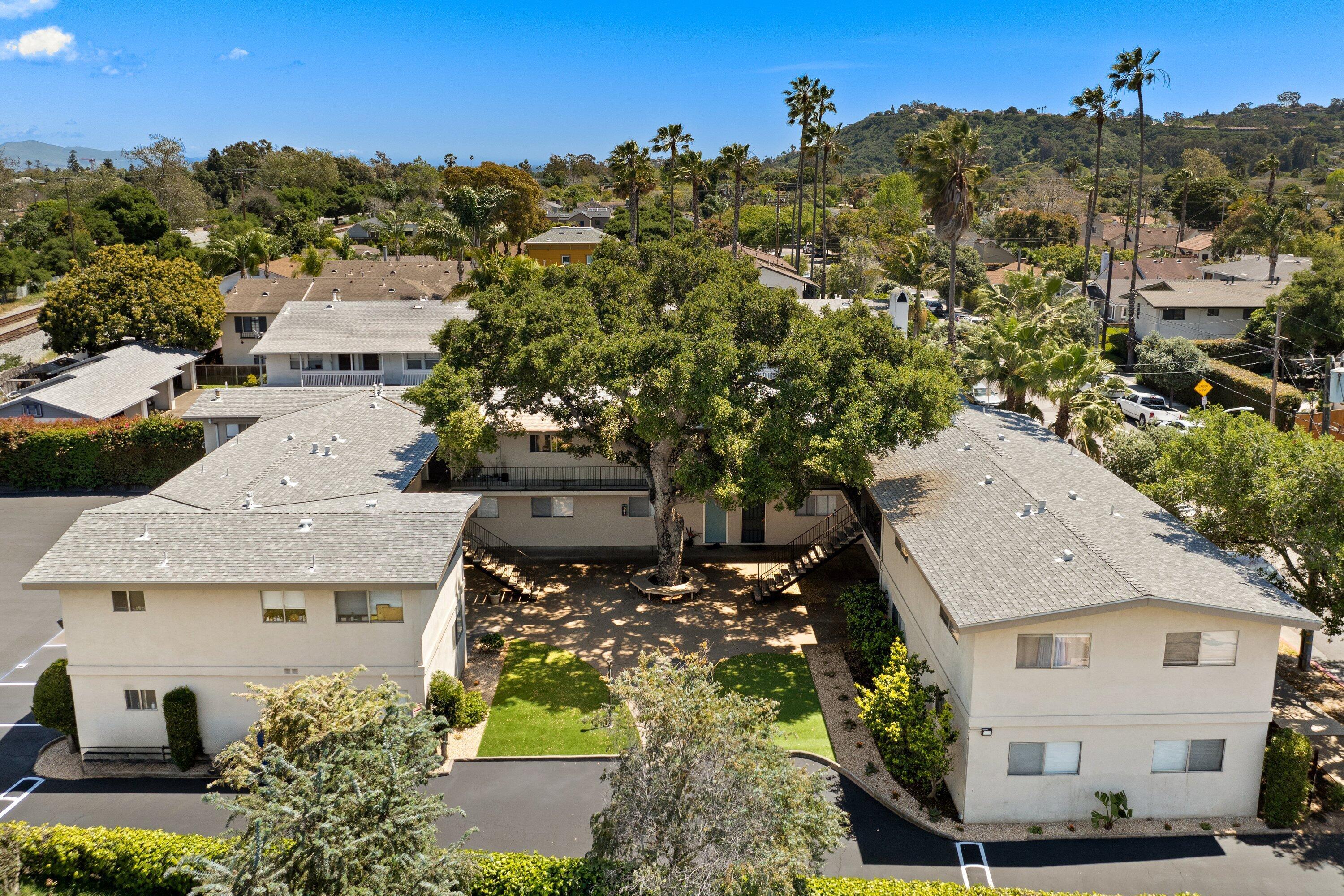 an aerial view of a house