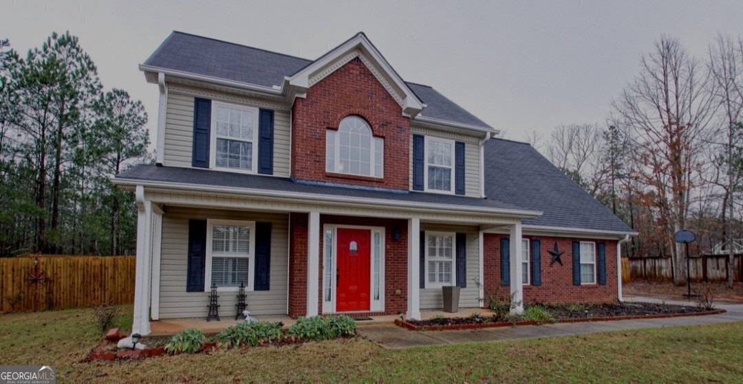 a front view of a house