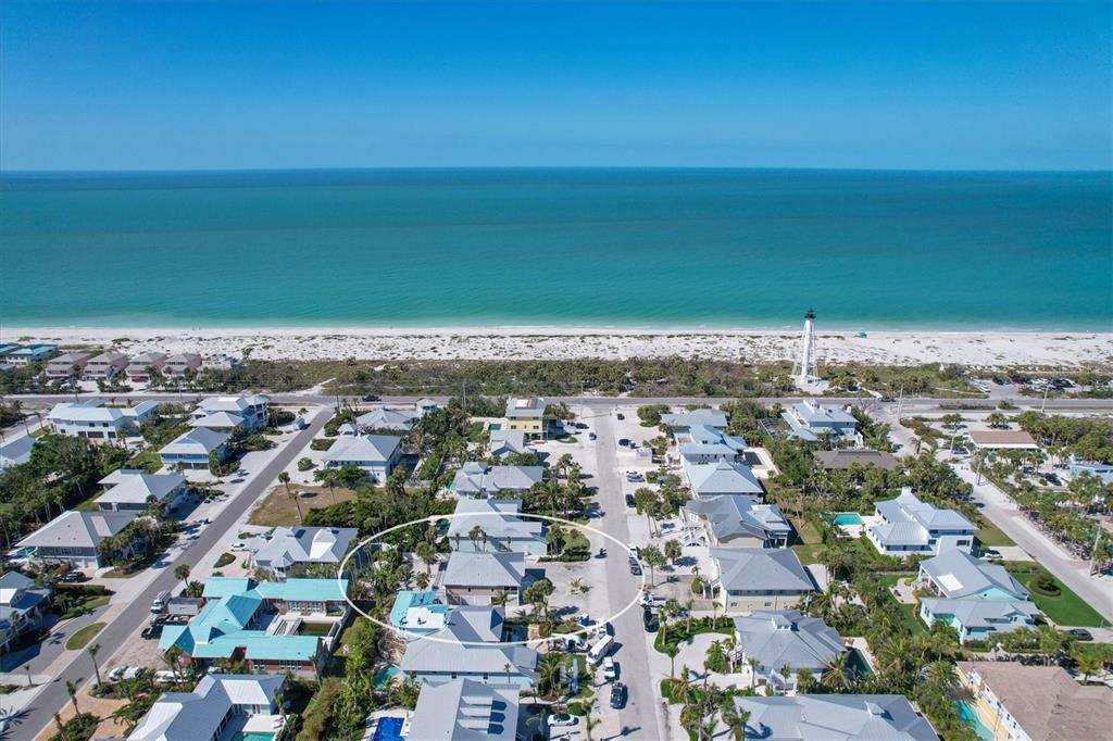 an aerial view of a ocean