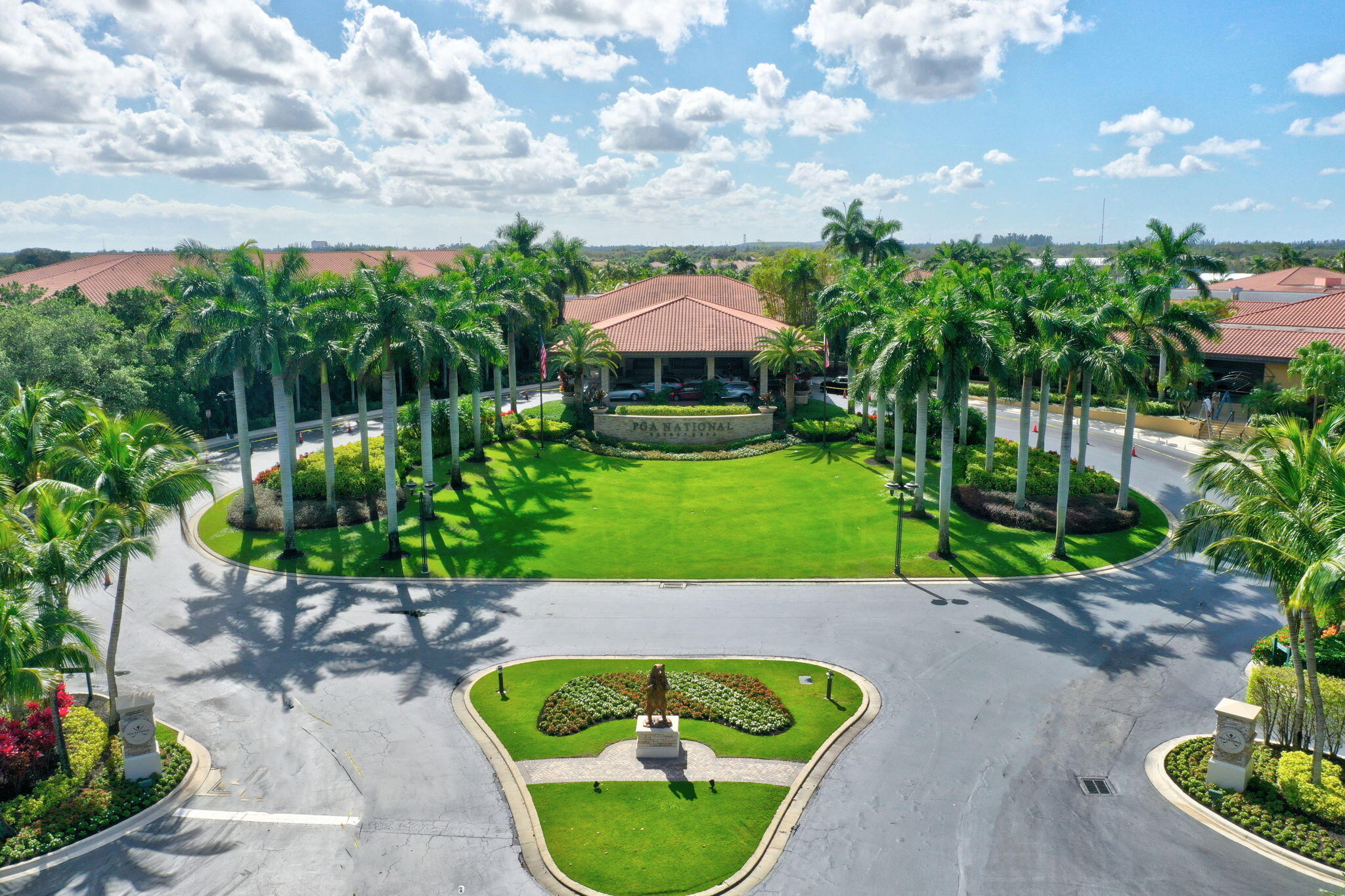 a view of yard with swimming pool and green space