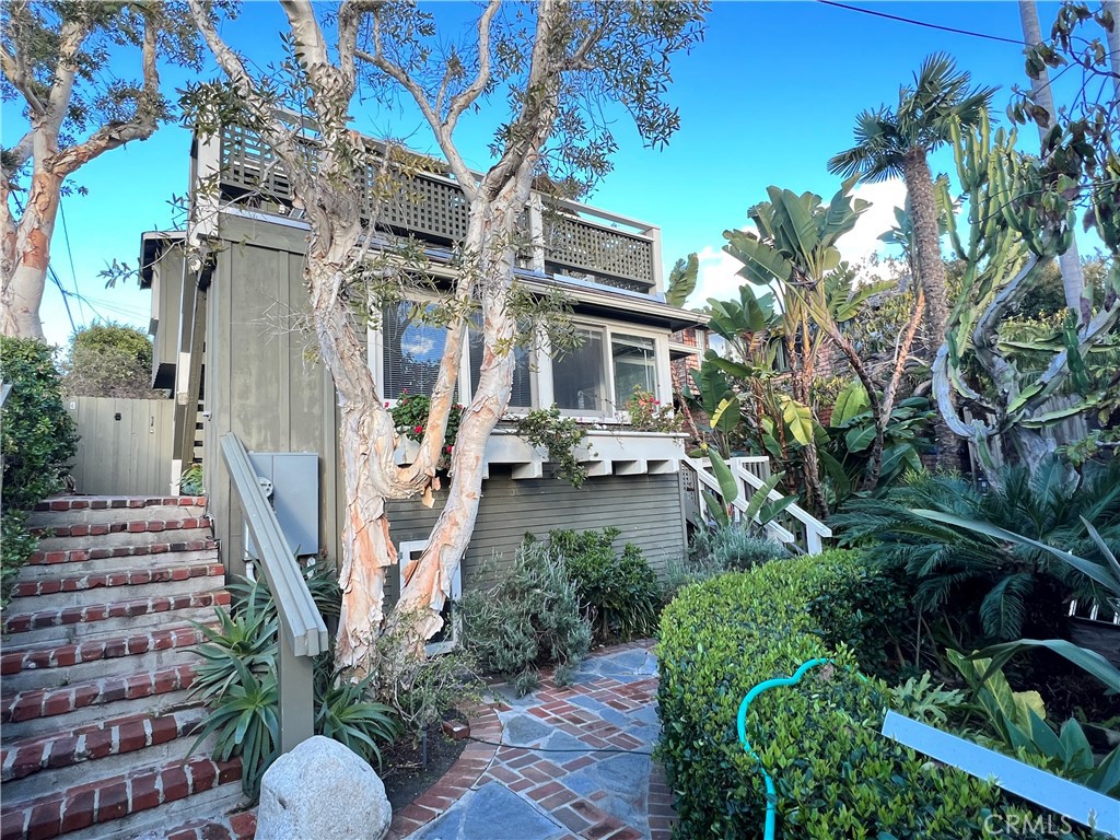 a view of a back yard of the house