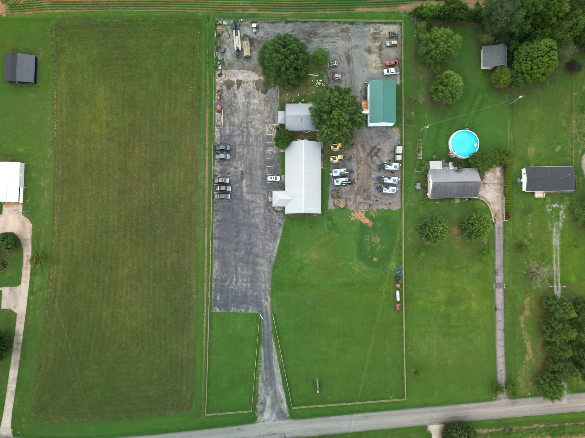 an aerial view of a residential houses