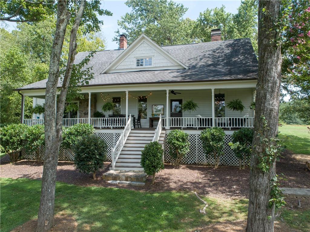 front view of a house with garden