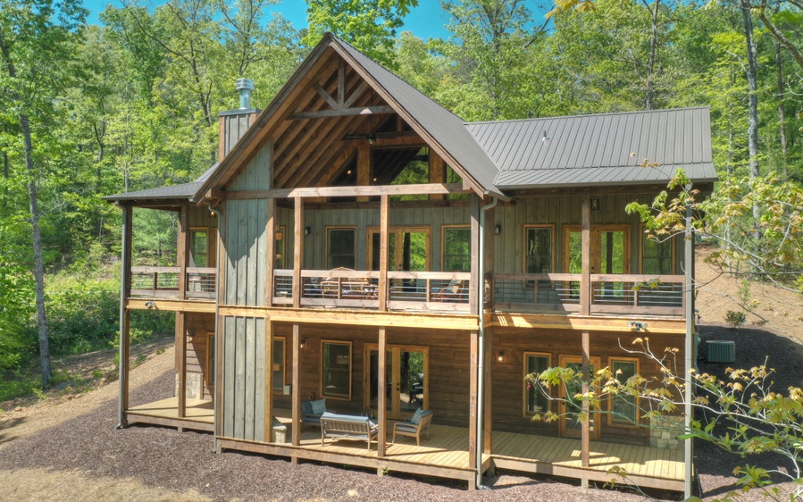 a front view of a house with a porch