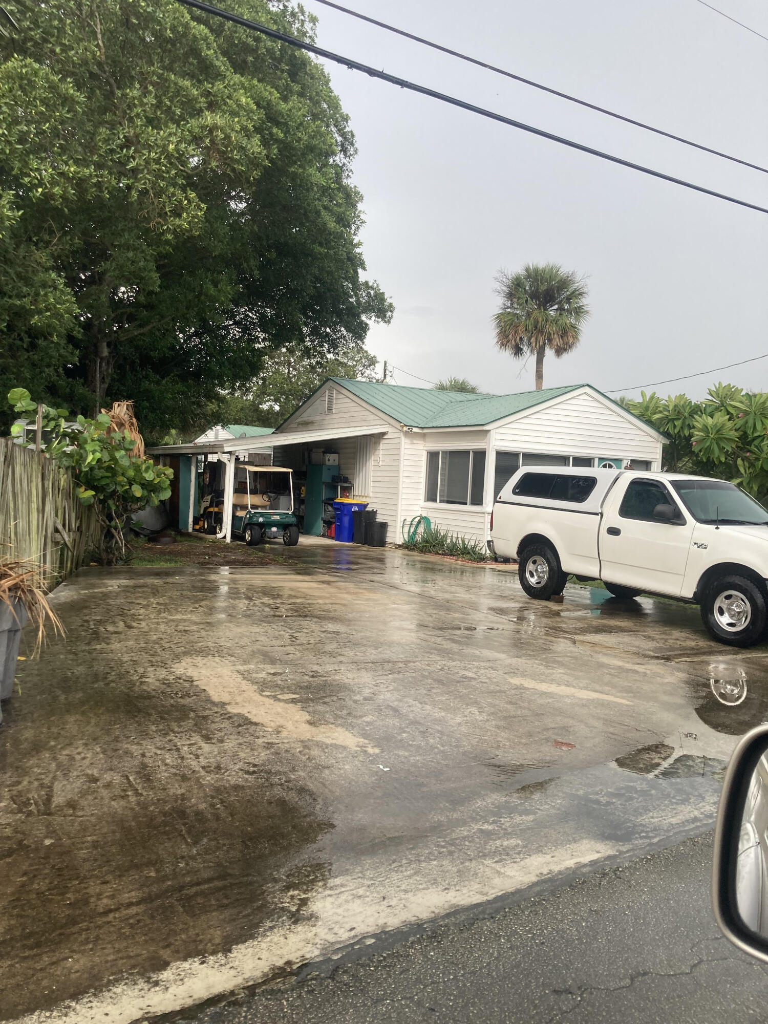 a car parked in front of a house