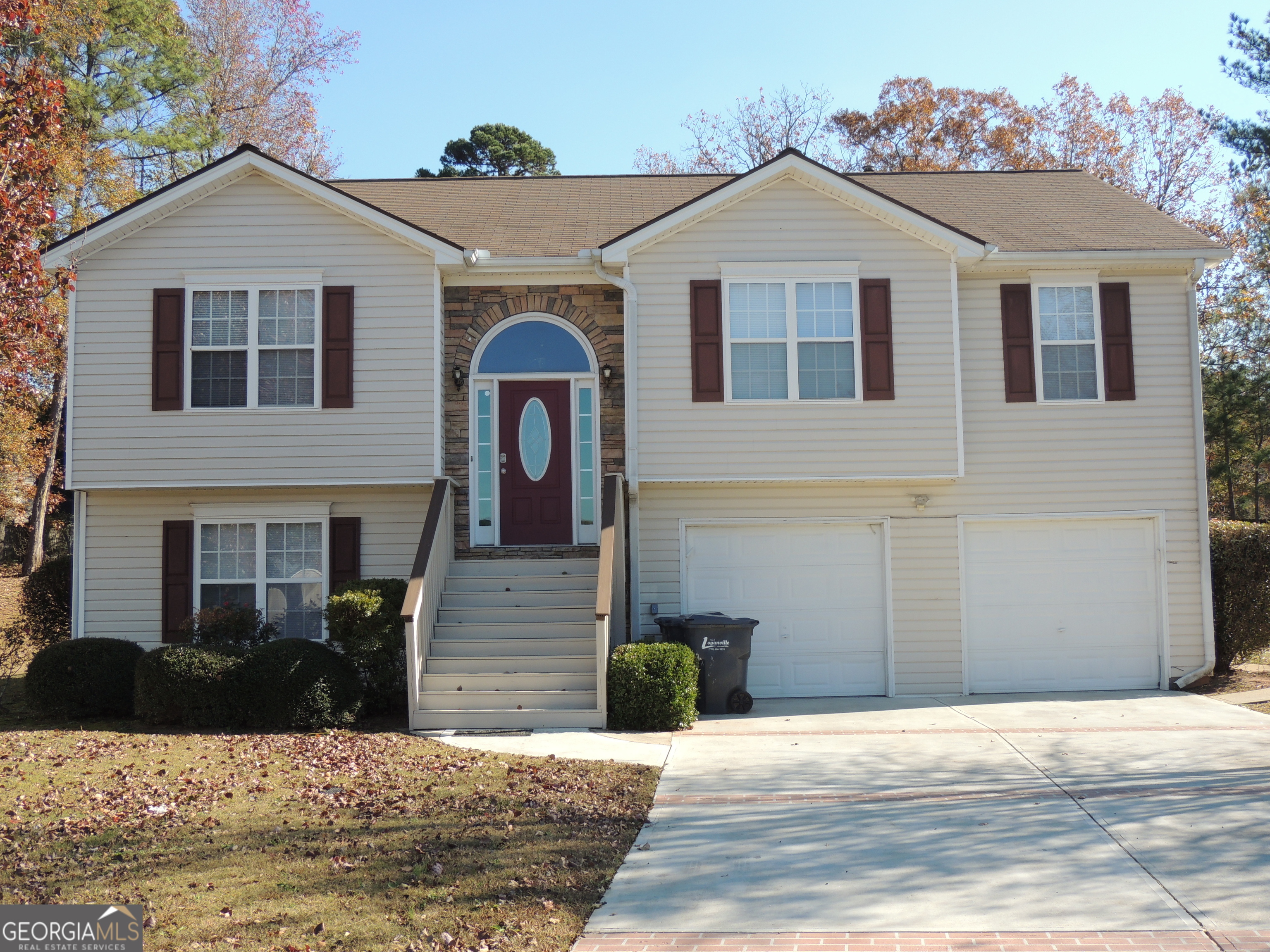 a front view of a house